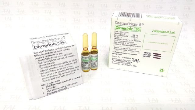Dimercaprol 50 mg/ml Injection BP - Taj Pharma
