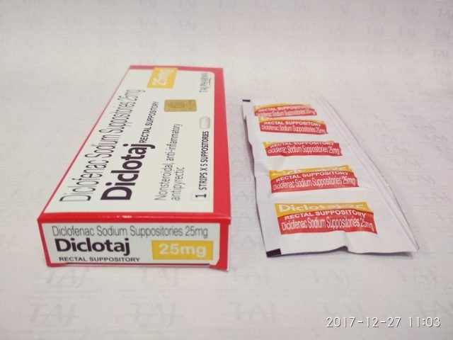 Diclofenac Sodium Suppositories BP 25mg