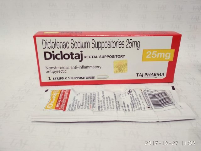 Diclofenac Sodium Suppositories 25mg (Diclotaj)