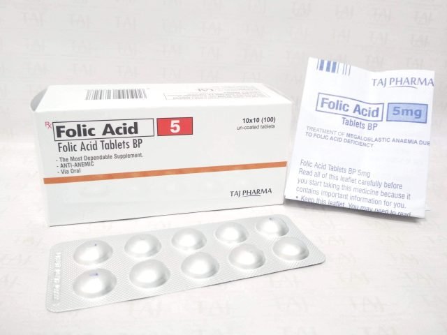 Folic Acid Tablets 5mg BP Taj Pharma