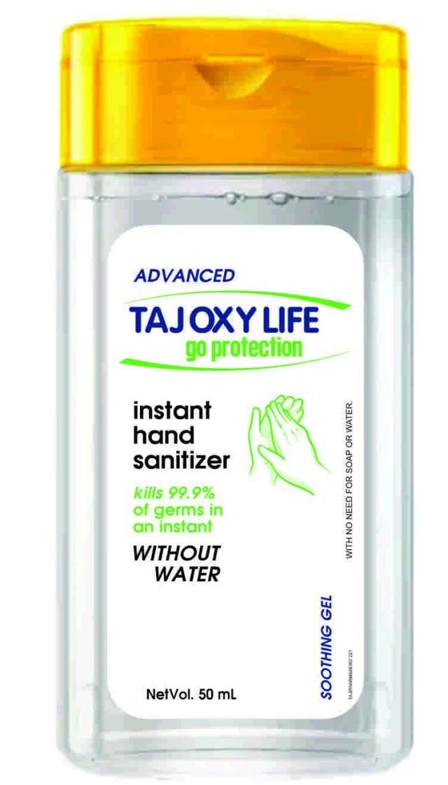 Taj Oxylife Instant Hand Sanitizer Refresh 200ml - Taj Pharmaceuticals India.