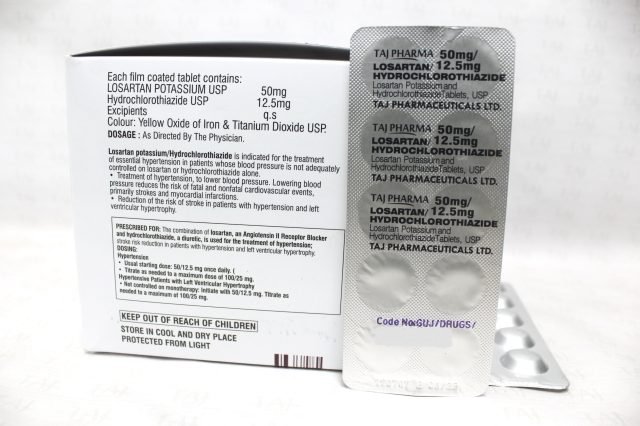 Losartan Potassium-Hydrochlorthiazide Tablets USP-50mg-12.5 mg Taj Pharma