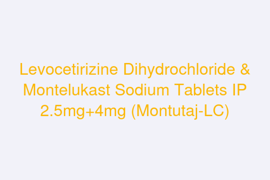Levocetirizine Dihydrochloride & Montelukast Sodium Tablets IP 2.5mg+4mg (Montutaj-LC)
