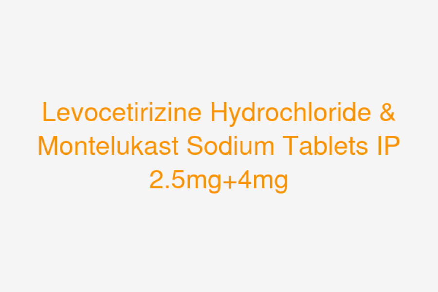 Levocetirizine Hydrochloride & Montelukast Sodium Tablets IP 2.5mg+4mg