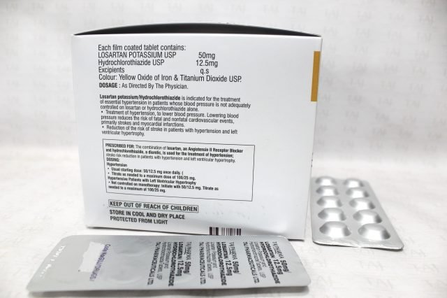 Losartan Potassium and Hydrochlorthiazide Tablets -50mg-12.5 mg
