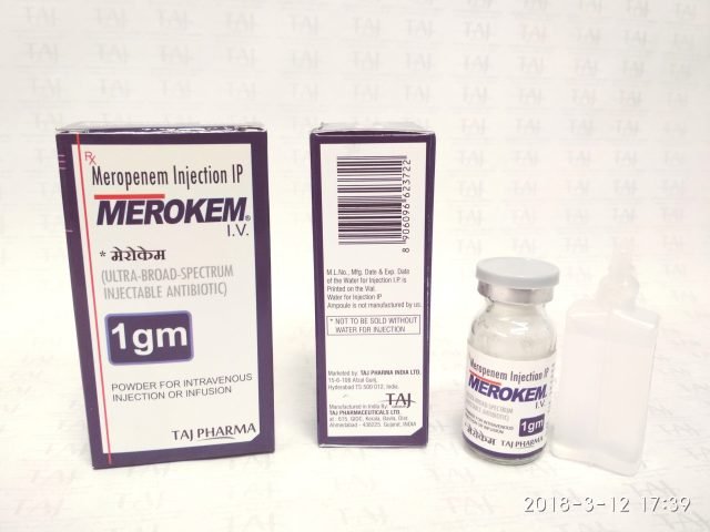  Merokenm (Meropenem) 1 g powder for solution for injection & infusion