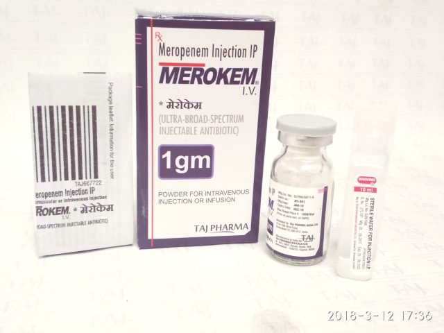  Merokenm (Meropenem) 1 g powder for solution for injection & infusion