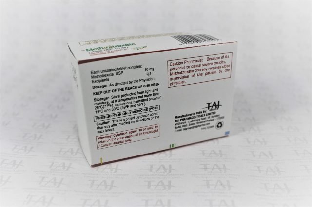 Methotrexate tablets USP 10mg Taj Pharma Mumbai India