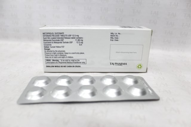 Metoprolol Succinate film coated tablets USP 12.5mg (METOROLXL)