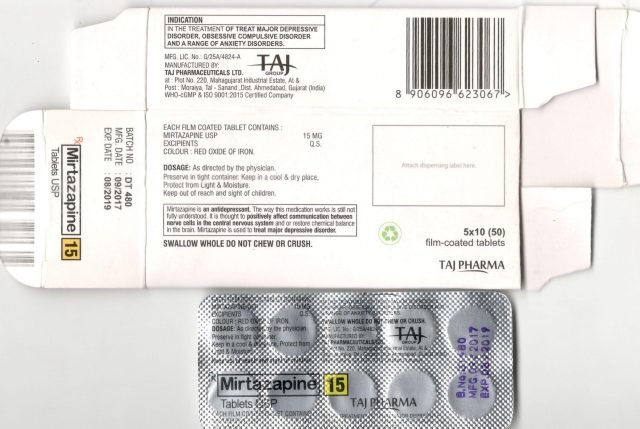 Mirtazapine Tablets USP 15mg