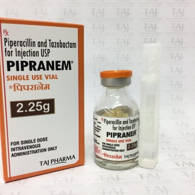 Piperacillin and Tazobactam for Injection IP 2.25g (Pipranem)