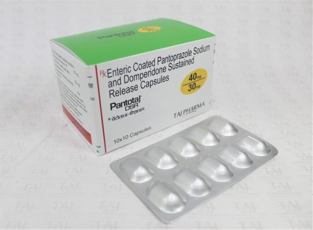 Enteric Coated Pantoprazole Sodium and Domperidone Sustained Release Capsules 40mg/30mg