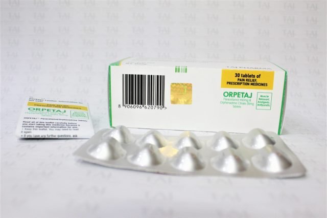 Paracetamol & Orphenadrine Citrate Tablets 450mg+35mg