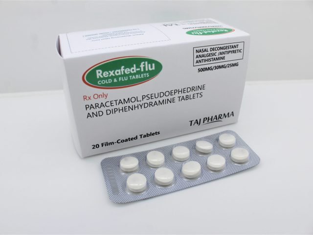 Paracetamol, Pseudoephedrine & Diphenhydramine Tablets (500mg+30mg+25mg)
