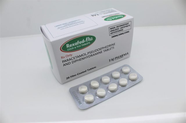 Paracetamol, Pseudoephedrine & Diphenhydramine (500mg+30mg+25mg)
