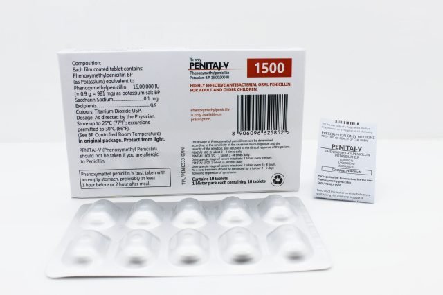 Phenoxymethylpenicillin Tablets BP 15,00,000 I.U.