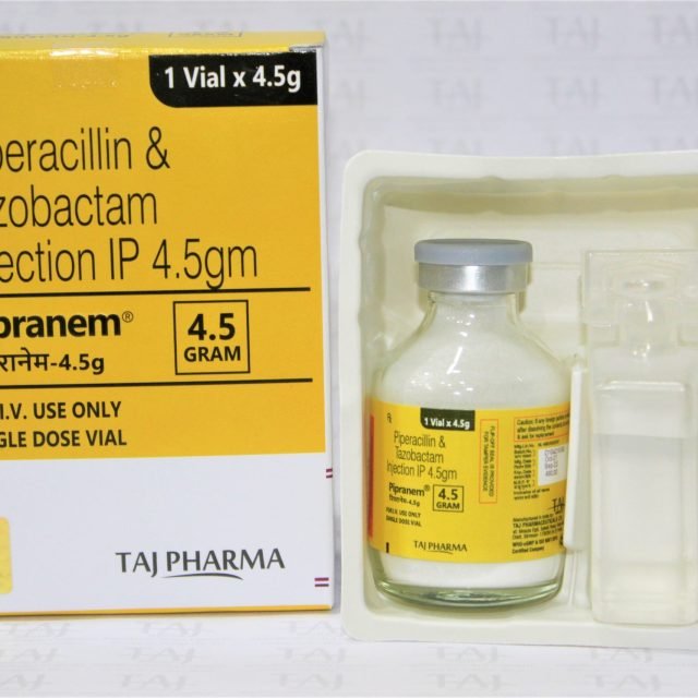 Piperacillin and Tazobactam for Injection IP 4.5g (Pipranem)