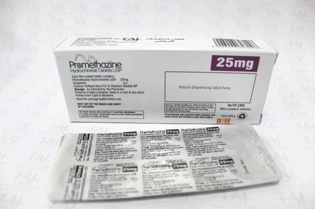 Promethazine Hydrochloride Film Coated Tablets USP 25mg Taj Pharma