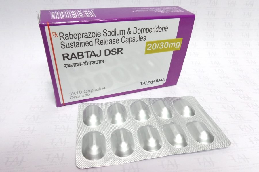 Rabeprazole Sodium & Domperidone Sustained Release Capsules 20mg+30mg (Rabtaj DSR)