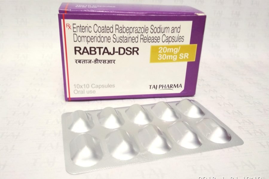 Rabeprazole Sodium & Domperidone SR Capsules 20mg & 30mg (RABTAJ-DSR) Taj Pharma