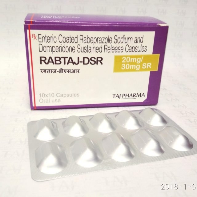 Rabeprazole Sodium & Domperidone SR Capsules 20mg & 30mg (RABTAJ-DSR) Taj Pharma