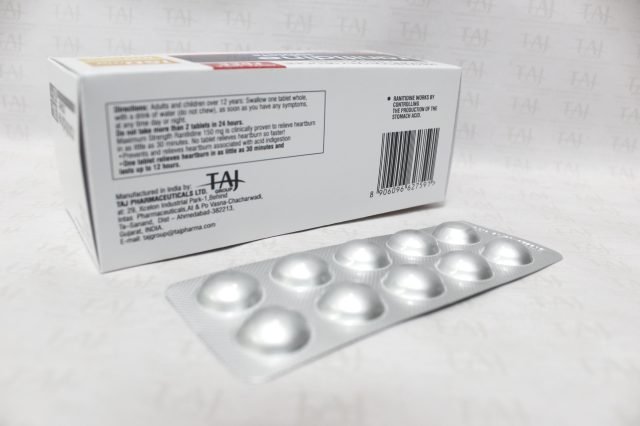 Ranitidine 150mg Film-coated Tablets (Taj Pharma)