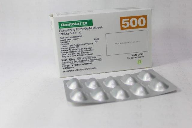 Ranolazine Extended-Release Tablets 500mg