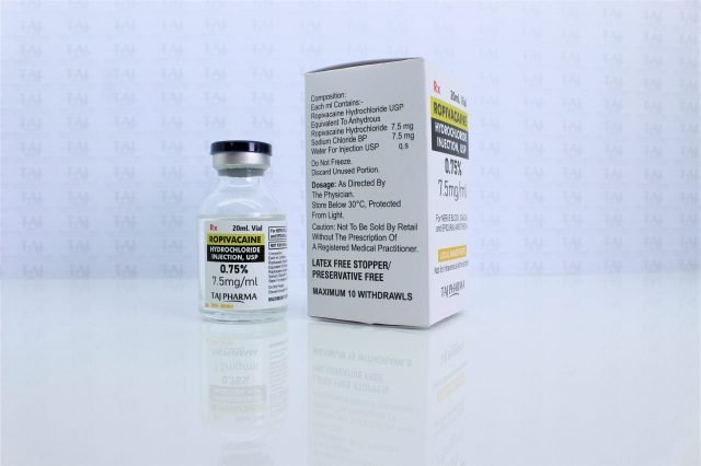 Ropivacaine Injection I.P. 7.5mg/ml (0.75%)