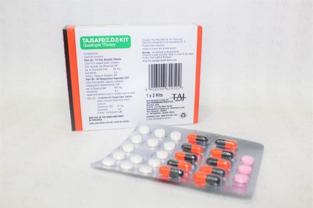 Kit of Zinc Acetate 50mg Tablets, Doxycycline Capsules USP 100mg & Ivermectin Dispersible Tablets 12mg