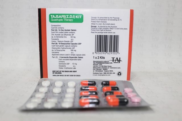 Kit of Zinc Acetate 50mg Tablets, Doxycycline Capsules USP 100mg & Ivermectin Dispersible Tablets 12mg