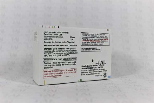 Tamoxifen citrate tablets USP 20mg Taj Pharma India