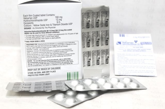 Valsartan and Hydrochlorothiazide Tablets USP 160mg+12.5mg
