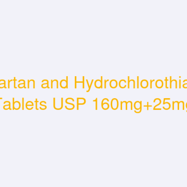 Valsartan and Hydrochlorothiazide Tablets USP 160mg+25mg