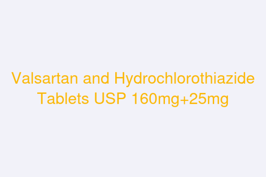Valsartan and Hydrochlorothiazide Tablets USP 160mg+25mg