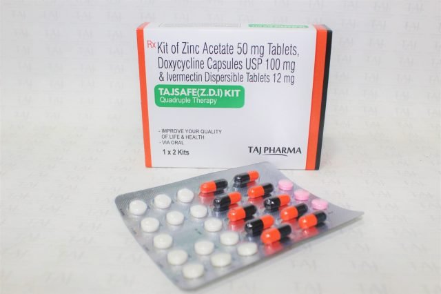 Kit of Zinc Acetate 50mg Tablets, Doxycycline Capsules USP 100mg & Ivermectin Dispersible Tablets 12mg