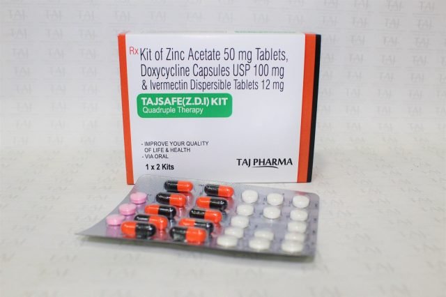 Kit of Zinc Acetate 50mg Tablets, Doxycycline Capsules USP 100mg & Ivermectin Dispersible Tablets 12mg