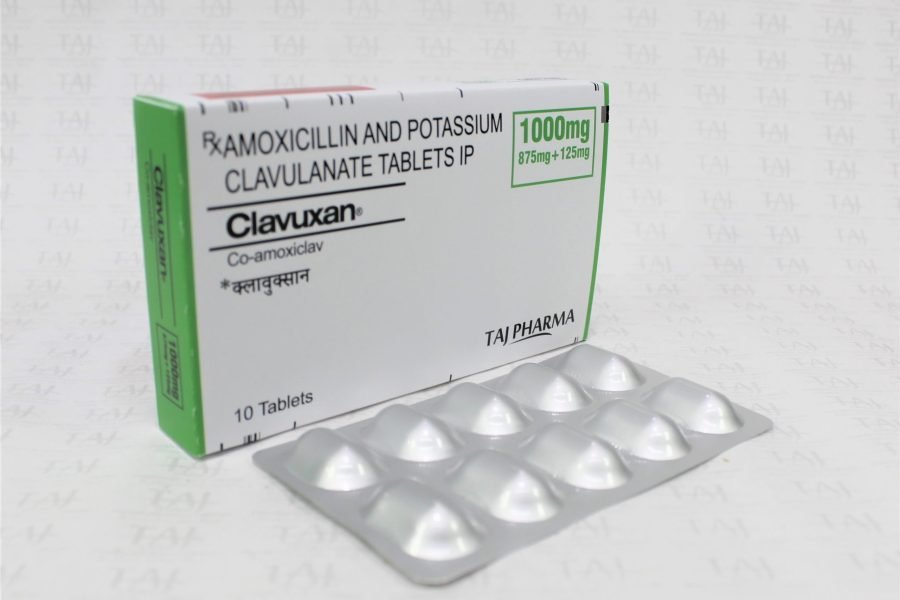 Amoxicillin and Clavulanate Potassium Tablets USP 875mg/125mg Taj Pharma