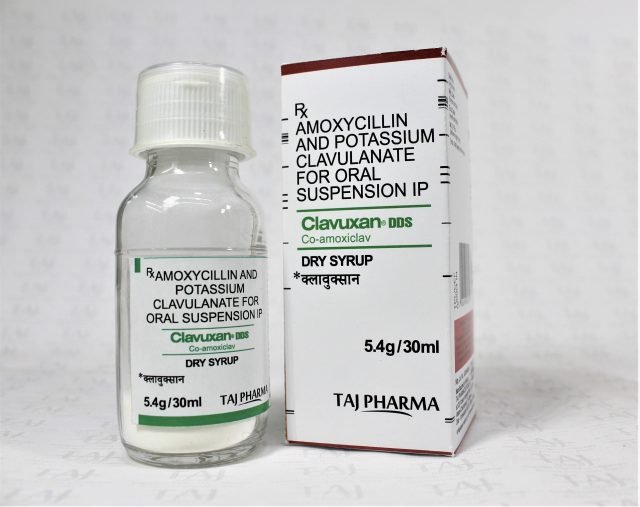 Amoxicillin/Potassium Clavulanate Oral Suspension 400mg/57mg/5ml Taj Pharma