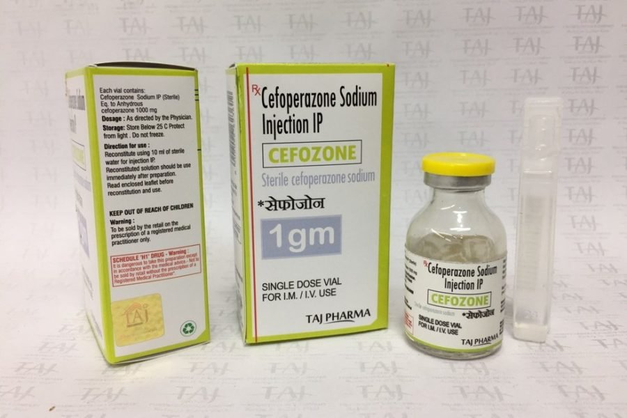 Cefoperazone Sodium Injection IP 1gm (CEFOZONE) Taj Pharma