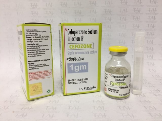 Cefoperazone Sodium Injection IP 1gm (CEFOZONE) Taj Pharma