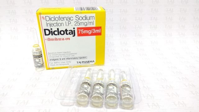 Diclofenac Sodium Injection 75mg/3ml (DICLOTAJ) Taj Pharma