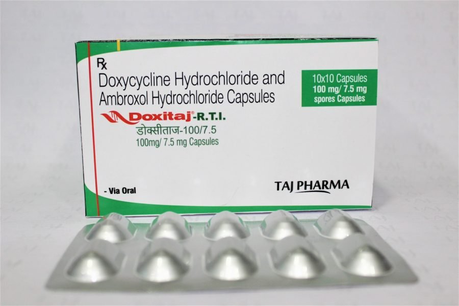 Doxycycline hydrochloride and Ambroxol hydrochloride Capsules 100mg/7.5mg (Doxitaj-R.T.I.)