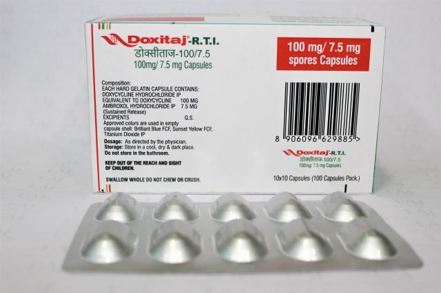 Doxycycline hydrochloride and Ambroxol hydrochloride Capsules 100mg/7.5mg