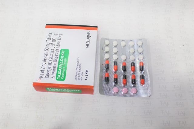 Kit of Zinc Acetate 50mg Tablets, Doxycycline Capsules USP 100mg & Ivermectin Dispersible Tablets 12mg