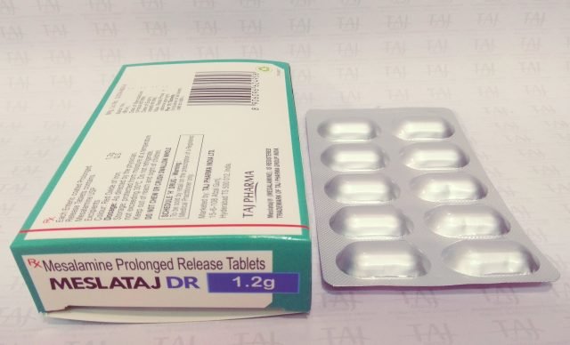 Mesalamine Delayed Prolonged Tablets 1.2gm (Mesla Taj)