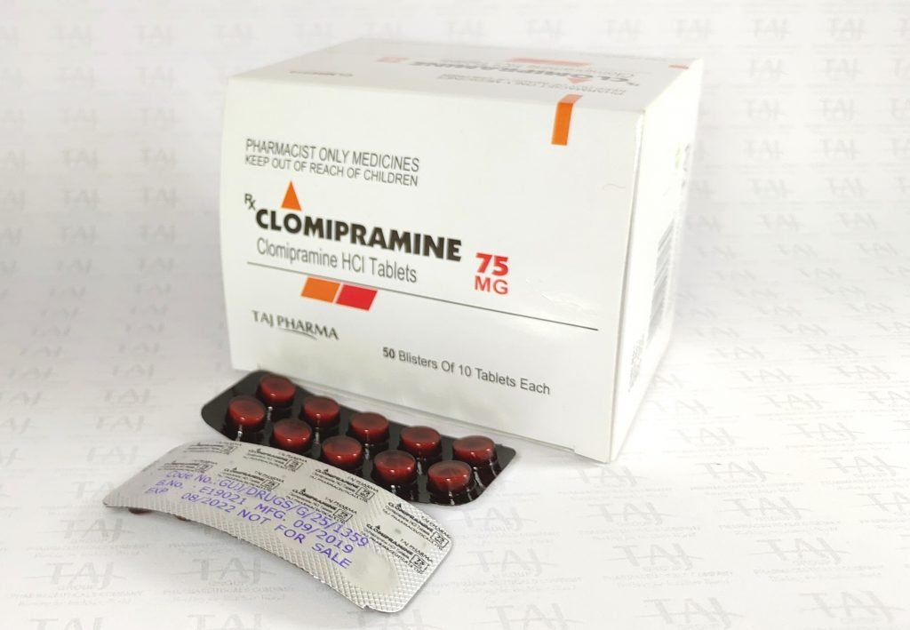 Clomipramine hydrochloride 75mg Tablets - Taj Clomipramine is a tricyclic antidepressant