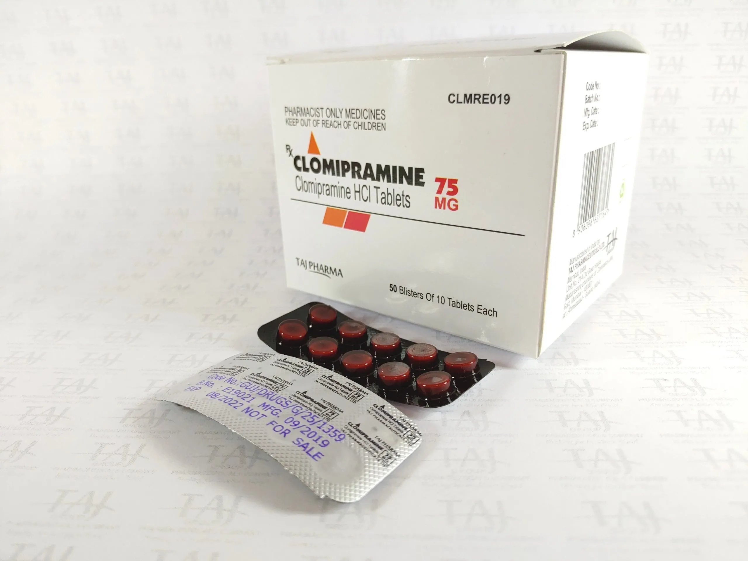 Clomipramine hydrochloride 75mg Tablets - Taj Clomipramine is a tricyclic antidepressant. tricyclic antidepressant