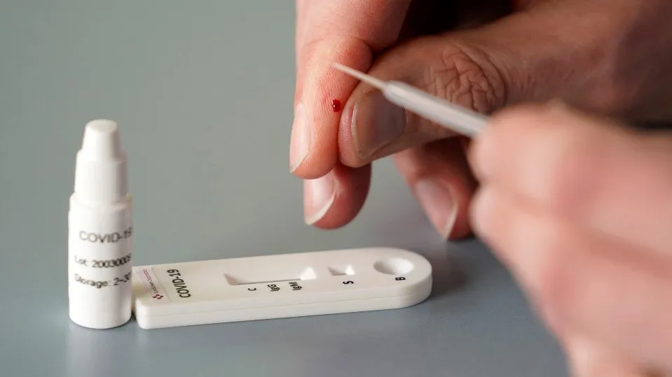 The antibody test requires a drop of blood. Credit: ITV News Central