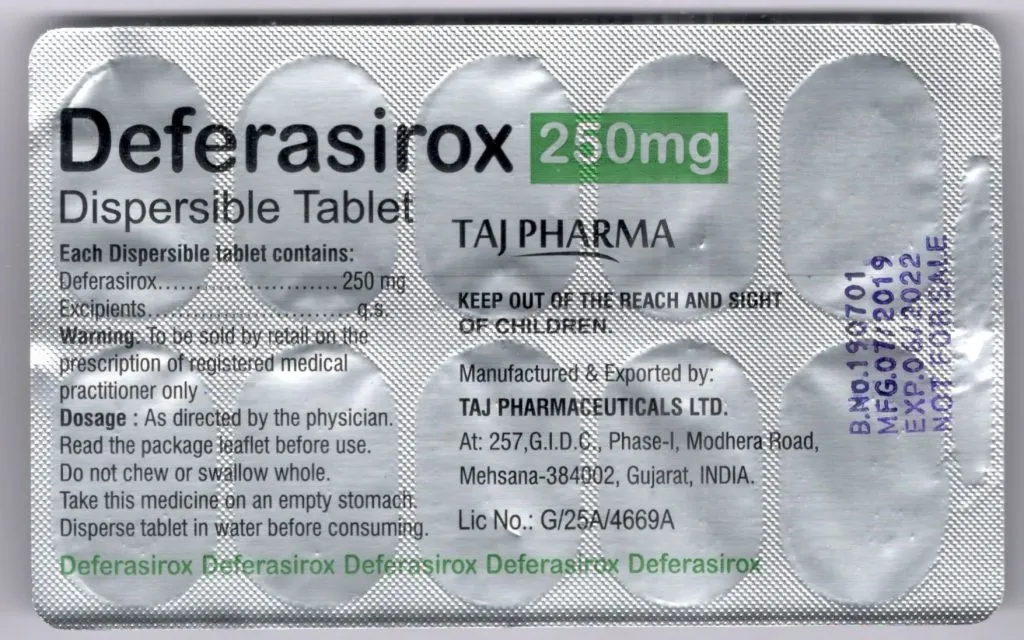deferasirox 250 mg dispersible tablet