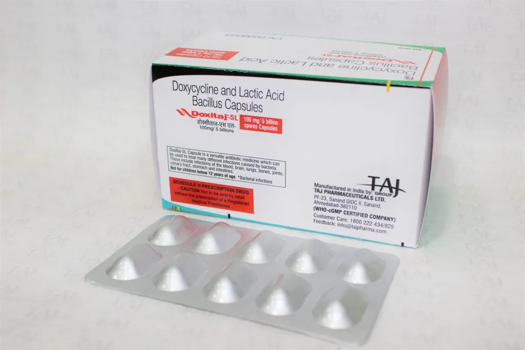 Doxycycline & lactic acid bacillus capsules 100mg-5 billion manufacturers in India, and it caters the needs of the significant Doxycycline & lactic acid bacillus capsules 100mg-5 billion suppliers, wholesalers, and distributors Leading Doxycycline & lactic acid bacillus capsules 100mg-5 billion Manufacturers, Suppliers in India